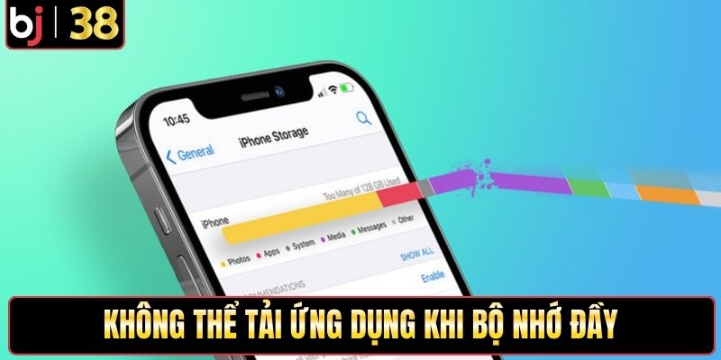Không thể tải ứng dụng khi bộ nhớ đầy