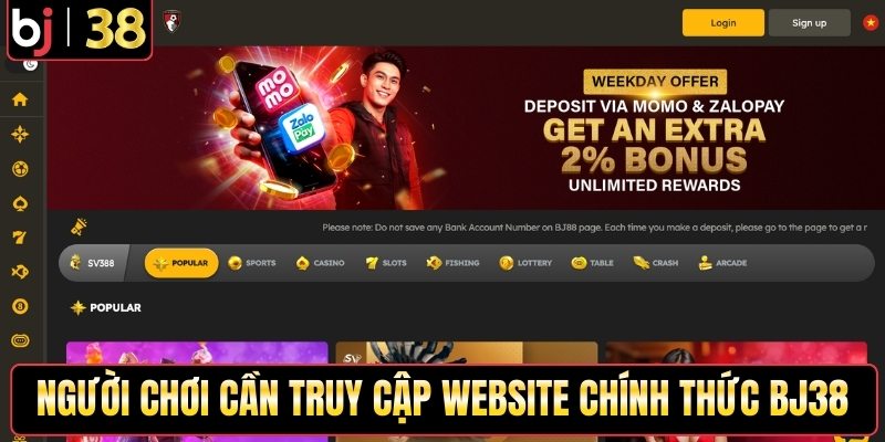 Người chơi cần truy cập website chính thức Bj38