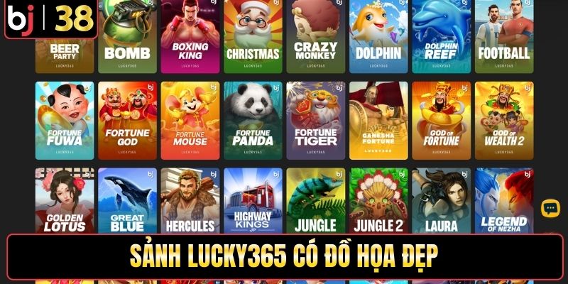 Sảnh Lucky365 trong nổ hũ BJ38 có đồ họa đẹp